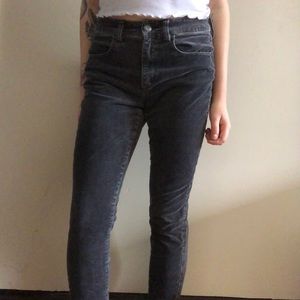 Black corduroy skinny jeans